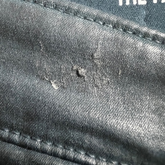 AG Adriano Goldschmied The Farrah High Rise Skinny Teal Leatherette Jeans Sz 24R - Picture 13 of 13